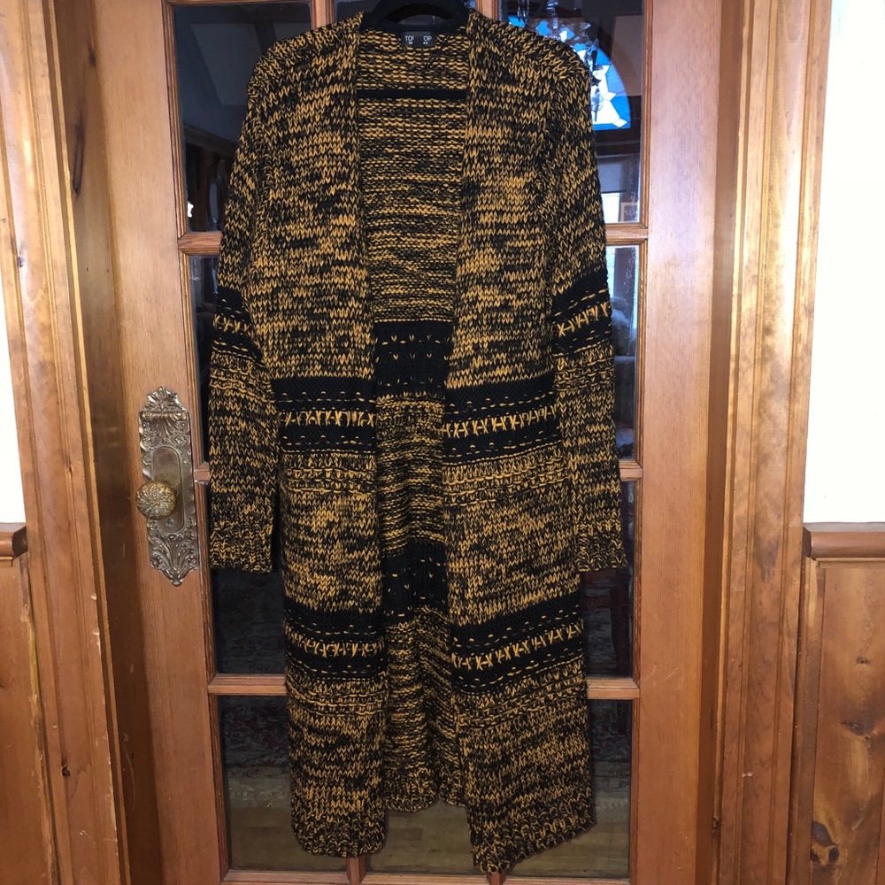 Topshop Long Knitted Sweater Jacket